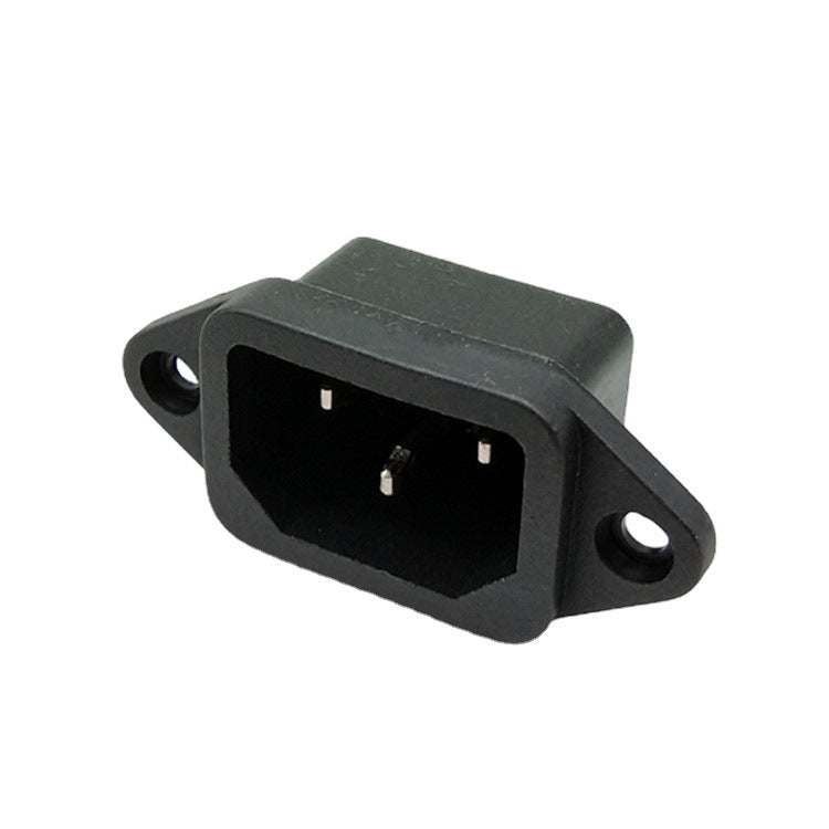 AC power supply three-core, male socket, product socket, with ears, male seat with fixing hole, power socket, iron foot