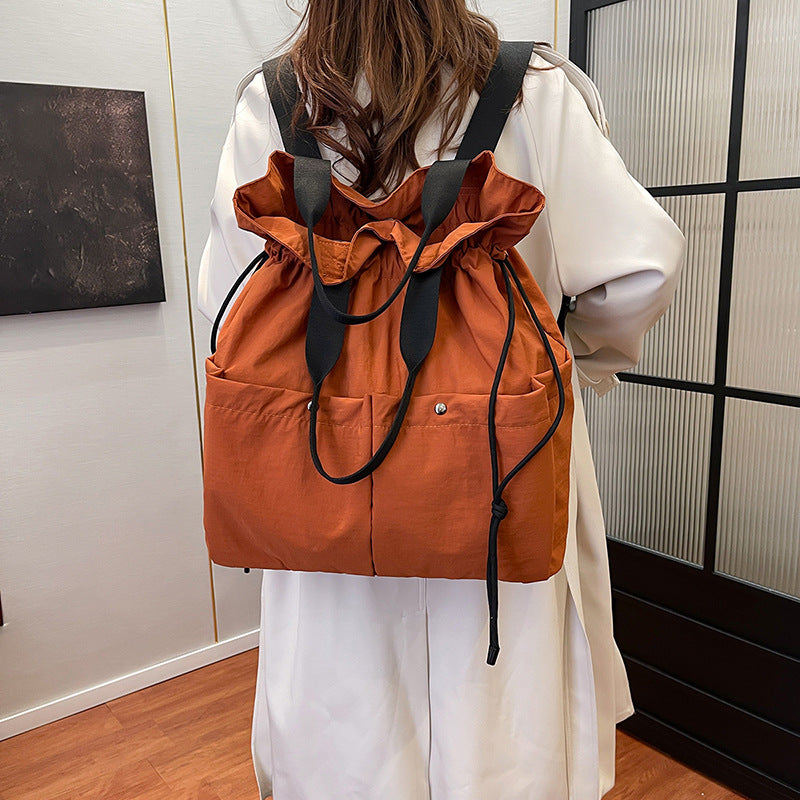 New backpack, cloud bag, drawstring model, multi-functional shoulder tote bag, travel bag, lightweight model, large-capacity women's bag.