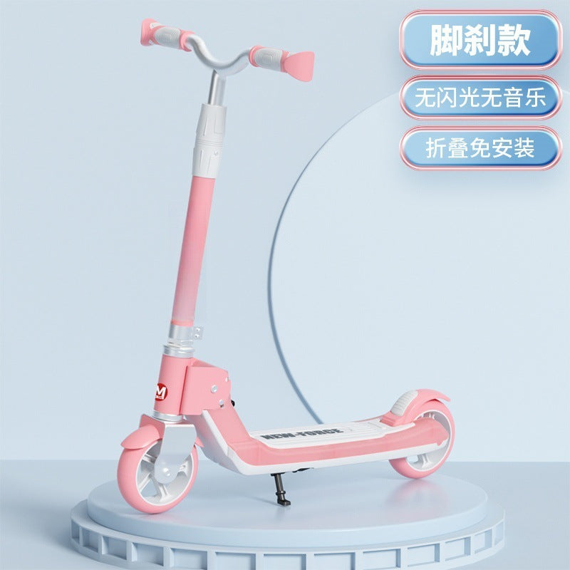 New children's scooter adult two-wheeler foldable adolescent men's and women's flash wheels large wholesale scooter