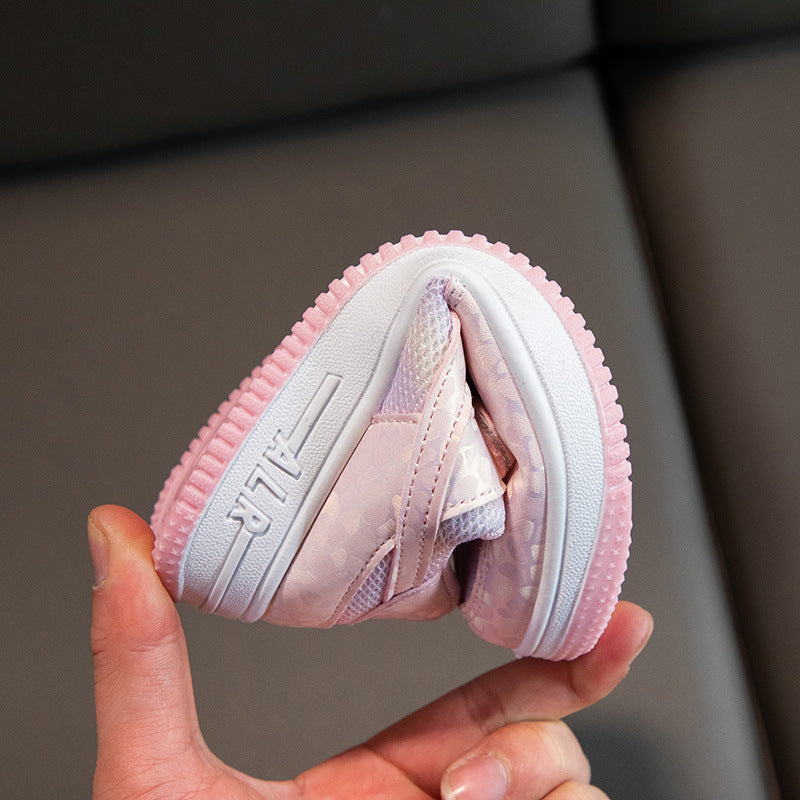 Spring children's sports board shoes new Korean version of girls mesh single shoes soft sole low-top primary school students casual shoes tide