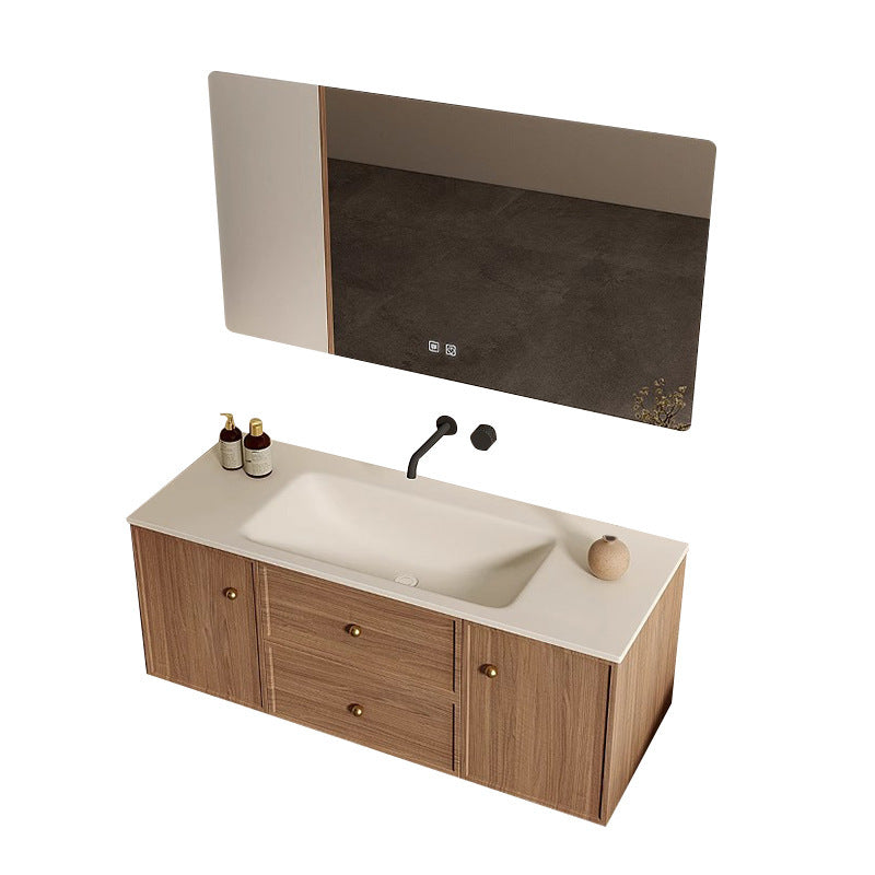 Rock slab hot bending integrated basin bathroom cabinet combined toilet washbasin hand washbasin intelligent storage bathroom cabinet
