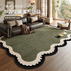 Carpet living room special-shaped french retro medieval style no-wash wipeable waterproofaccessible luxury stain-resistant non-slip floor mat asymmetrical