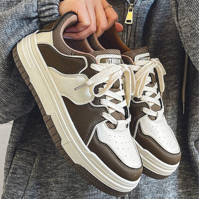 2024 spring new arrival: trendy men's sneakers - instagrammable, versatile, niche design, student style, american board shoes, chunky sole athletic shoes for men