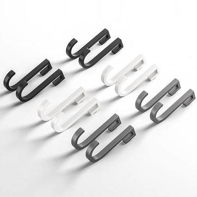 Wholesale storage rack hooks kitchen hanging rack j-shaped hook solid space aluminum nail-free hook movable card hook accessories