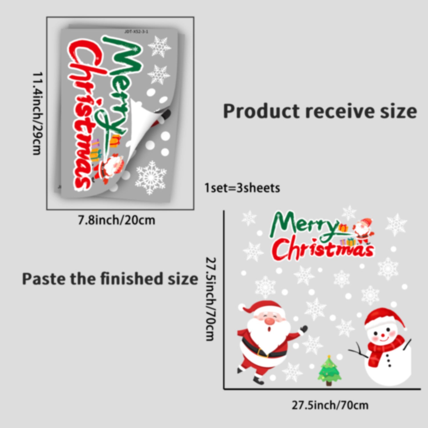 Cross-border   wall sticker Santa Claus snowman holiday glass window decoration sticker Glue-free static sticker