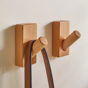 New arrival wall-mounted solid wood hook, nail-free creative coat hook, wall-mounted coat rack, american stereo clothes rack, durable