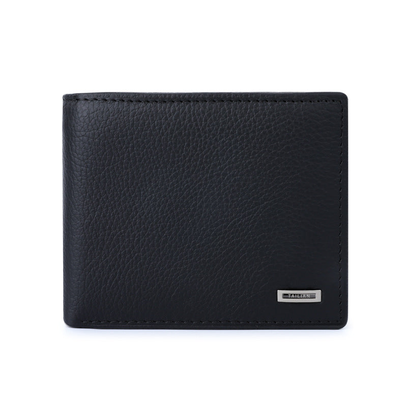 Terian first-layer cowhide short wallet for men, business multi-functional men's wallet wholesale, free gift box.