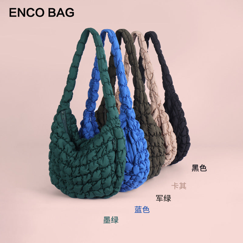 Cloud bag COS bag niche single shoulder satchel pleated bag women's large capacity work feeling shoulder bag soft bag commute