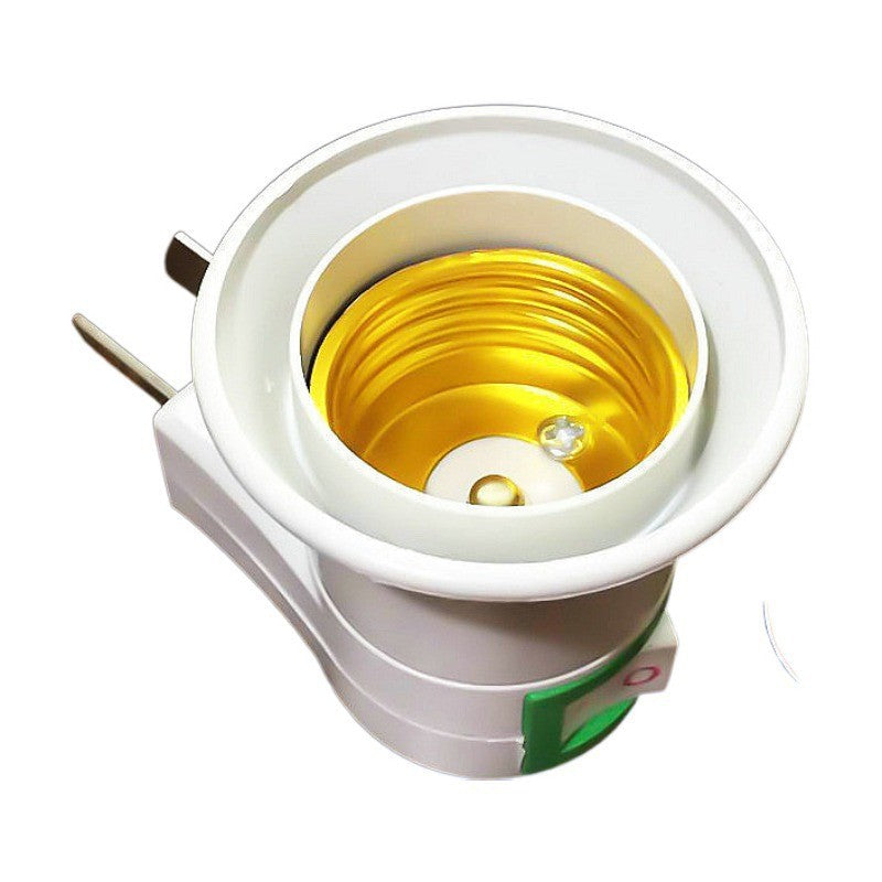 With switch plug-in wall screw conversion lamp holder manufacturer E27 flat mobile LED lamp holder, round plug specification plug