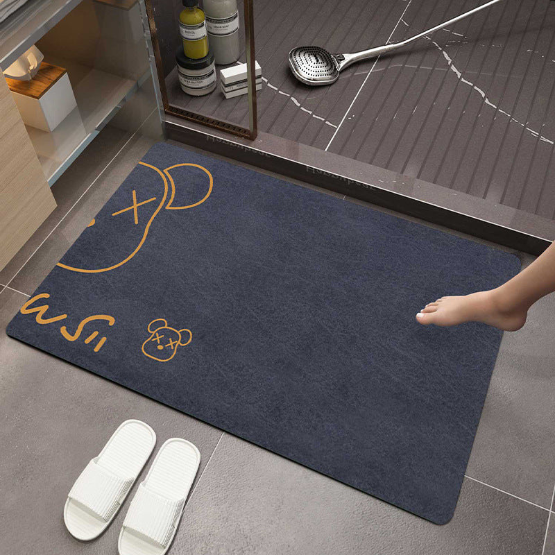 Soft diatom mud floor mat, bathroom bathroom door, water-absorbing non-slip foot pad, household door mat, toilet foot pad