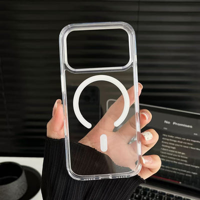 Suitable for iphone17pm transparent magsafe strong magnetic phone case apple non-yellowing acrylic mobile phone case