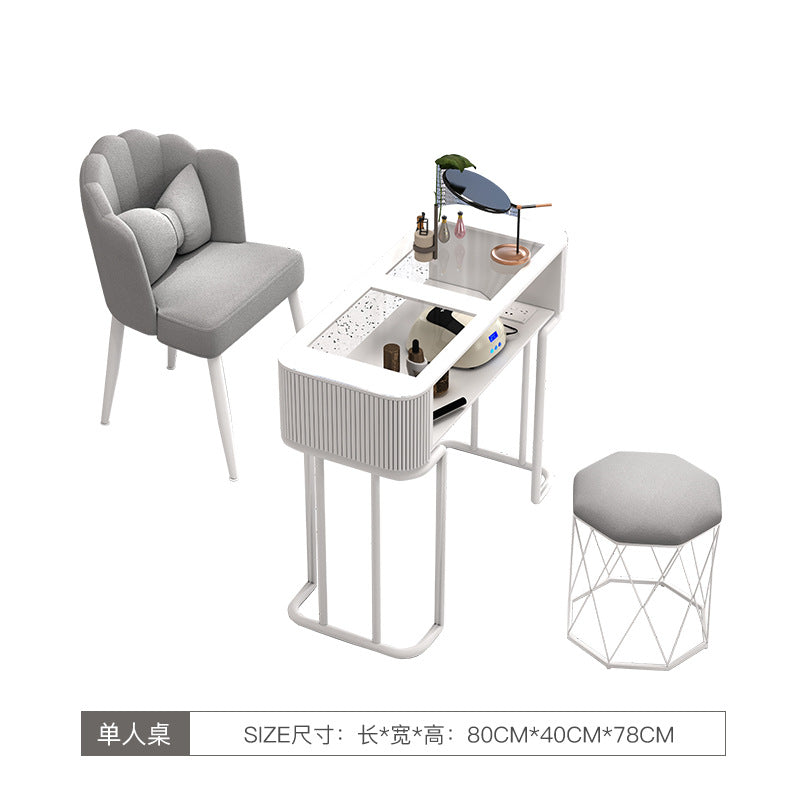 Cream style manicure table and chair set Japanese manicure table special price economical single double ins Internet celebrity multi-function