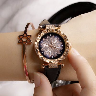 Wholesale watches from the manufacturer, women's watches, diamond-encrusted women's watches, casual frosted leather strap quartz watches, women's watches⌚kids