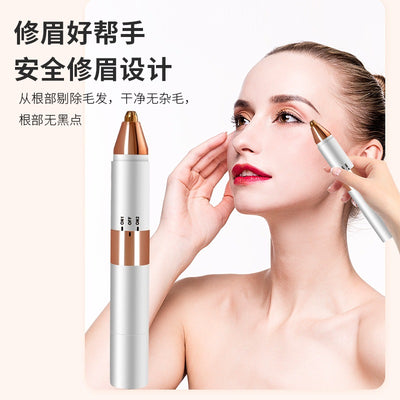 2-in-1 electric eyebrow trimmer & shaver - rechargeable eyebrow razor & hair removal device for women