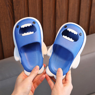 2023 new shark kids' slippers - wholesale anti-slip cartoon sandals for boys, girls, babies, summer home, bathroom, and bath use