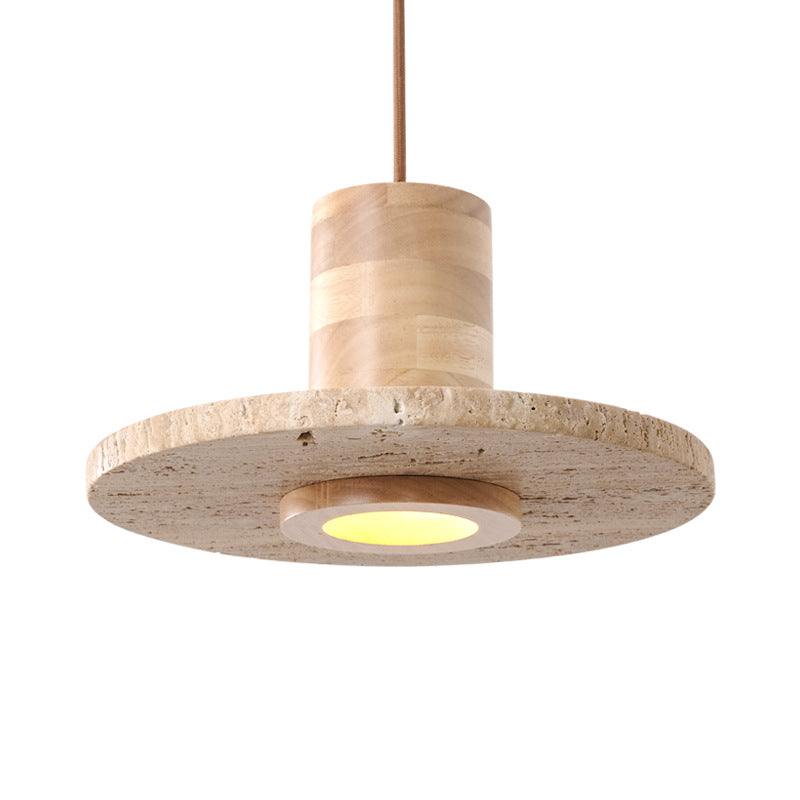 Yellow travertine medieval bedside bedroom chandelier premium sense retro wabi sandy wind American bar counter study restaurant table lamp