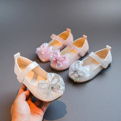 Girls' leather shoes - spring new collection: princess shoes for baby girls, soft-soled children's shoes, spring/autumn single shoes, pink