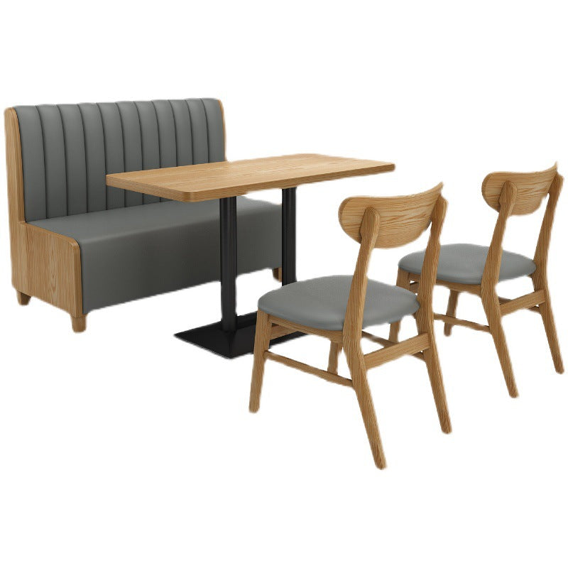 Coffee Western Restaurant Solid Wood Wall Card Seat Sofa Hotel Commercial Catering Hot Pot Milk Tea Shop Table and Chair Combination