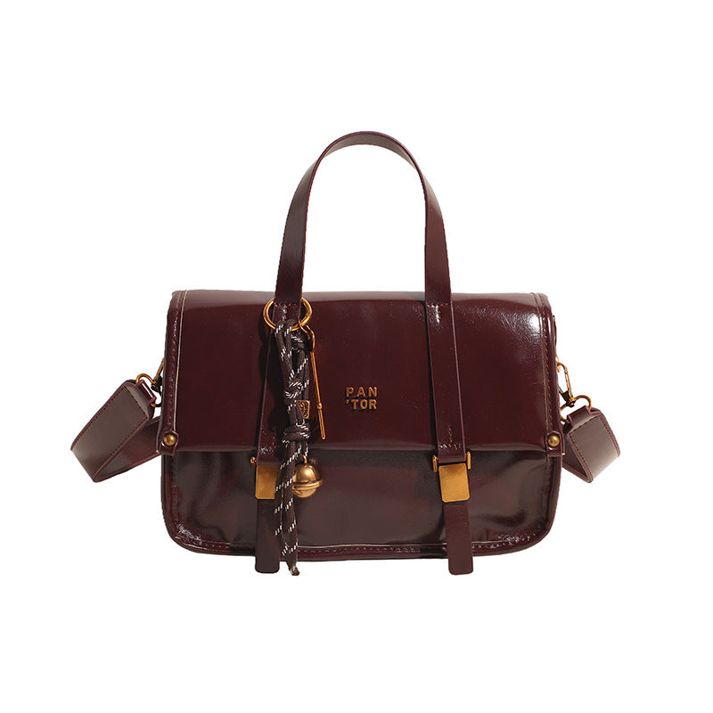 Cross-border retro high-end portable small bag women's bag 2025 new simple small square bag versatile shoulder messenger bag