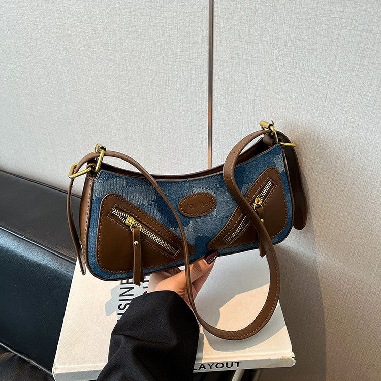 Cross-border 2025 new fashion baguette bag women's shoulder bag to work commuter messenger bag versatile bag retro style