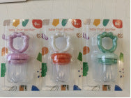 English card baby fruit and vegetable music fruit complementary food bite music cat paw shape pacifier silicone mesh bag pacifier