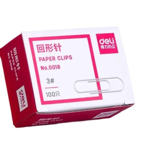 Deli 0018 Paper clip Silver metal paper clip Steel core Paper clip manufacturers wholesale office supplies