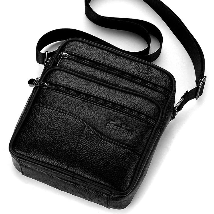 Business large-capacity cowhide men's bags, genuine leather shoulder bags, men's vertical men's bags, high-end men's messenger bags