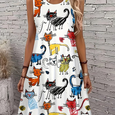wholesale women's short-sleeved dresses, fashionable women's dresses for spring, summer, and autumn, new cross-border printed designs