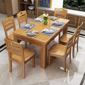 Quwang solid wood dining table and chair combination rectangular casual western dining table small apartment dining table chinoiseriefor home dining table