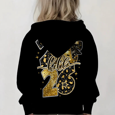 Kids' hoodie jacket, cross-border hot seller: cute cartoon print fashion zip-up hoodie for girls, dropshipping available
