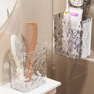 Comb storage rack bathroom sink razor suction cup hanging basket bathroom punch-free toothpaste toothbrush storage box