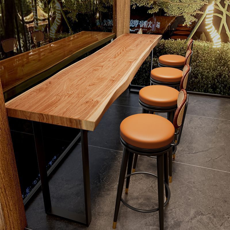 Cafe High Stool Industrial Wind Backrest Bar Chair Minimalist Bar Stool Soft Bag Commercial Bar Bar Table