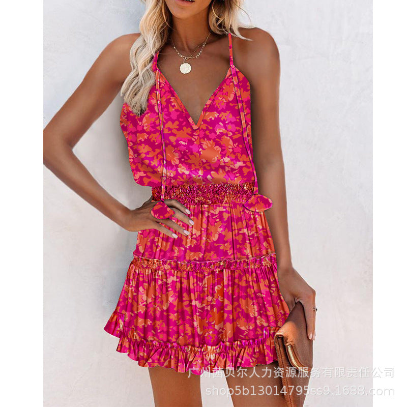 Spot YSK3834AA2 European and American new suspender waist dress