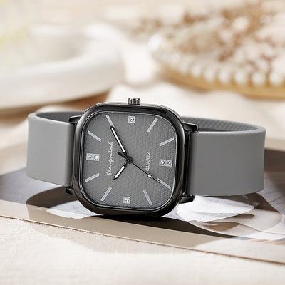 Shangmei new arrival cross-border square alloy shell silicone strap medieval style watch digital quartz unisex watch