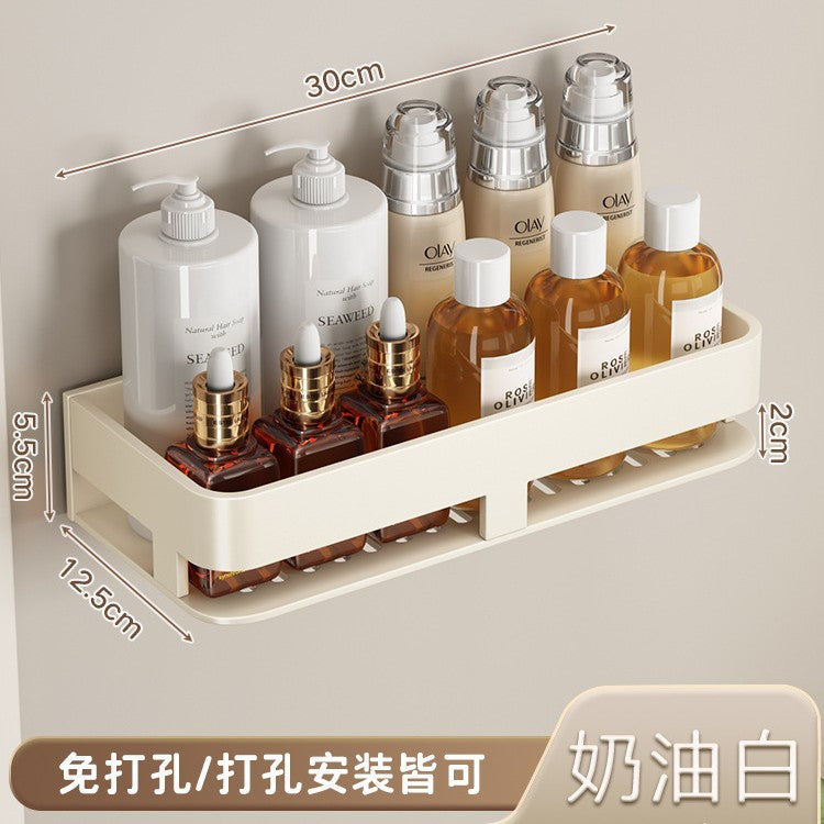 Space Aluminum Cream Wind Toilet Wash Desk Shelf No Punching Toilet Bathroom Toilet Wall Hanging Storage Rack