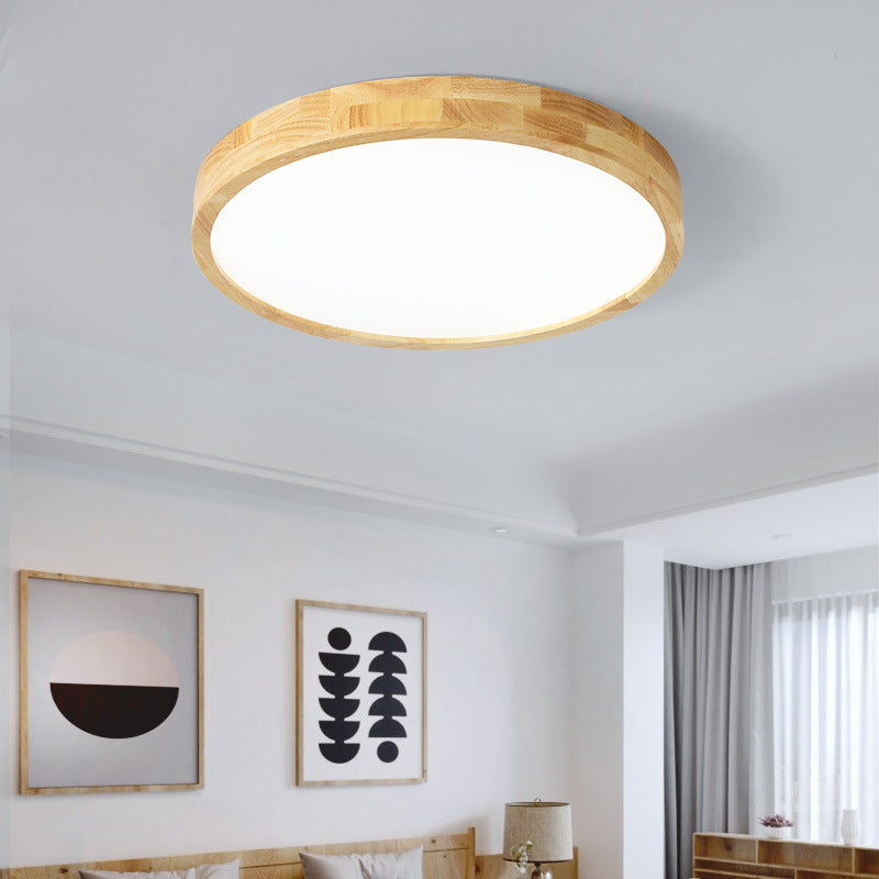 Log LED ceiling light Japanese style simple modern solid wood master bedroom dining room room balcony aisle atmospheric lighting