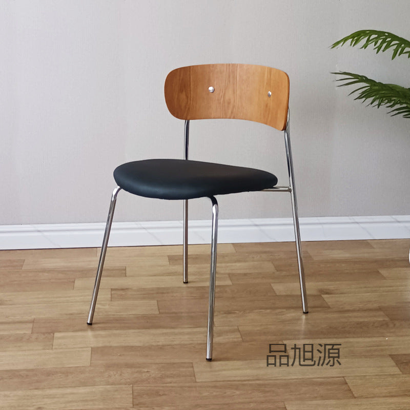 American cafe retro leather dining chair barbecue restaurant industrial style wrought iron chair simple milk tea shop dining stool