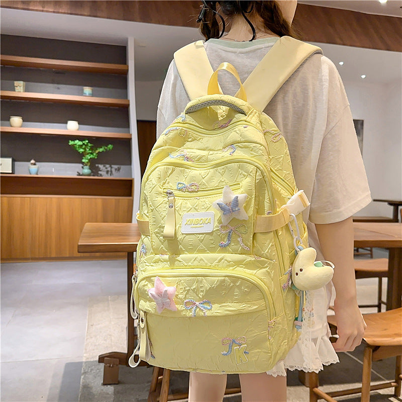 Cross-border backpack women's large capacity 2025 new leisure trend junior high school high school student schoolbag travel backpack