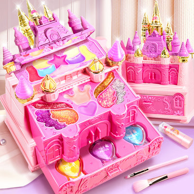 Kids' makeup table playset toy - nail polish, princess makeup box, pretend play, parent-child interaction