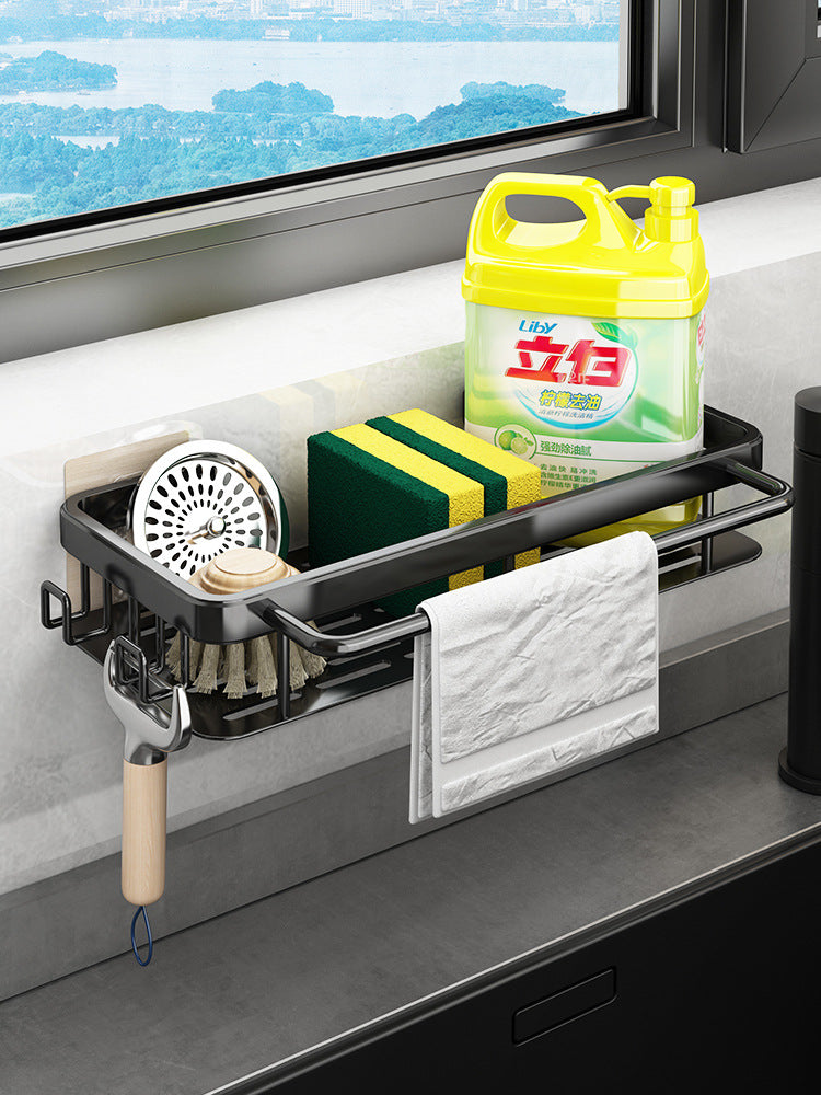 Rack Kitchen Storage Rack Shelf Sink Sponge Drain Hanging Basket Sink Drain Artifact Household Seasoning