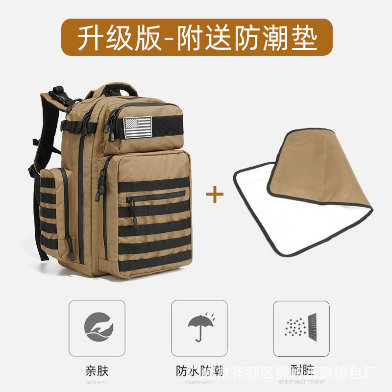 New Tactical Mommy Bag, Military Fan 45L Large Capacity Outdoor Sports Hiking Camouflage Waterproof Backpack