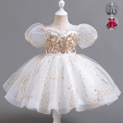 Puffy mesh skirt, children's clothes, wedding dress, summer kids dress, dress, princess dress, one piece for women