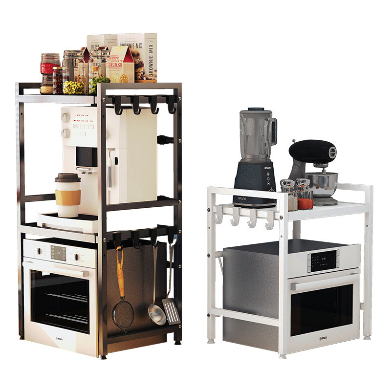 Retractable microwave oven rack Countertop Kitchen floor-to-ceiling multi-layer oven rack Household storage microwave oven rack