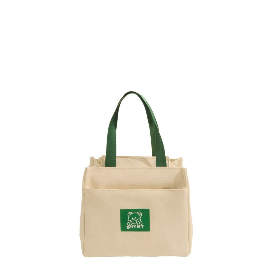 Canvas bag New handbag Bento lunch box Mommy office worker Large capacity commuting Simple versatile shoulder bag