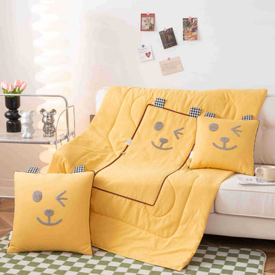 Dual-purpose pillow and quilt, two-in-one cartoon embroidered office pillow, car all year round model, for home single air-conditioning quilt