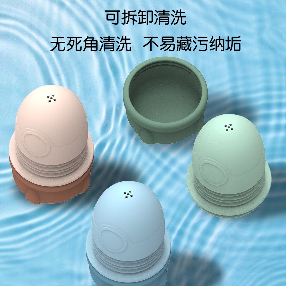 Cross-border new baby bath silicone toys children's bath cute rocket toys creative water toys