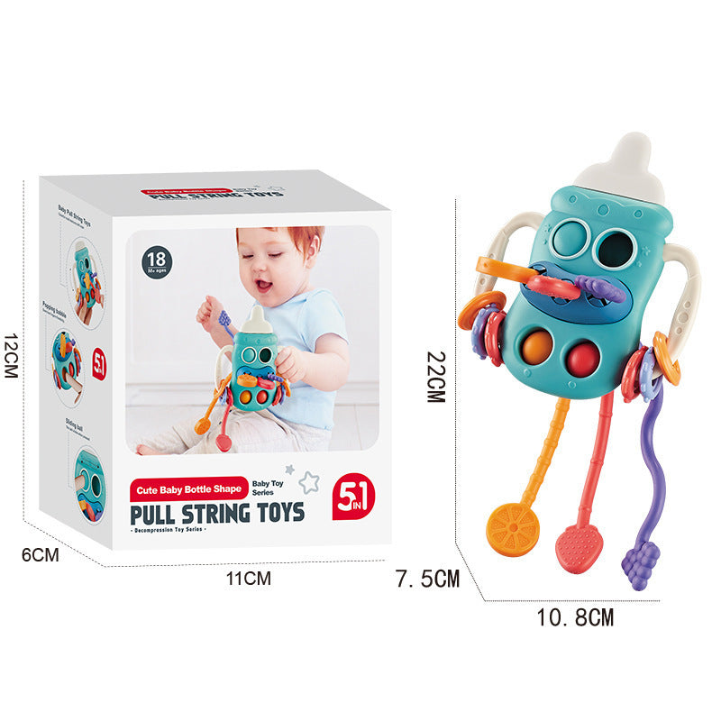 Cross-border Yiqu feeding bottle Lala music baby early education grasp training finger pumping music soothing toys