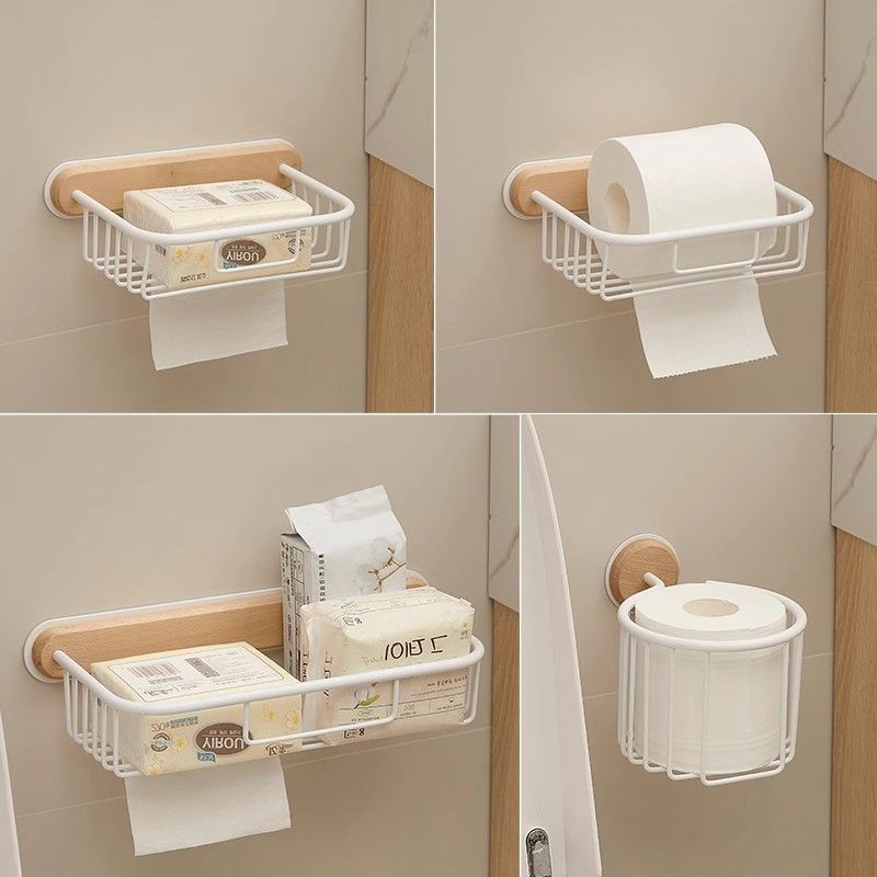 No punching creative solid wood tissue holder, mobile phone rack, bathroom pumping carton, toilet black walnut storage rack