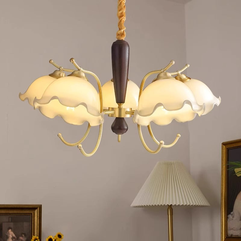 American medieval bedroom dining room study glass nostalgic chandelier Nanyang wind retro vintage wrought iron living room lamp