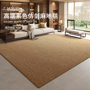 New chinoiserie imitation sisal carpet living room retro style foldable machine washable waterproof anti-cat scratch bedroom floor mat large area
